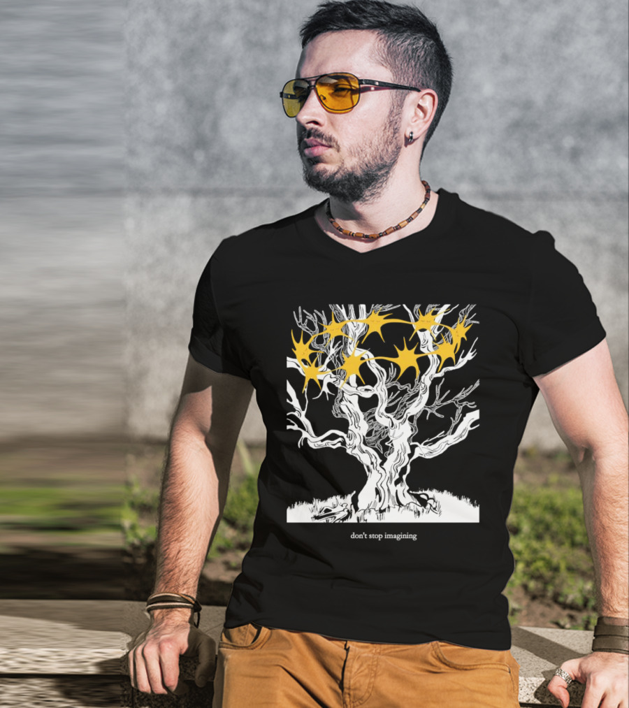 Don’t Stop Imagining Tree With Yellow Stars T-Shirt