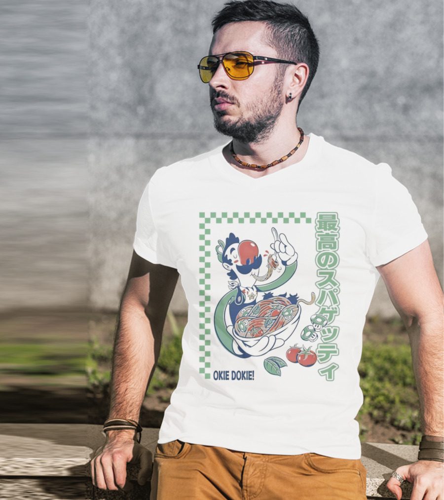 Luigi Okie Dokie Spaghetti T-Shirt