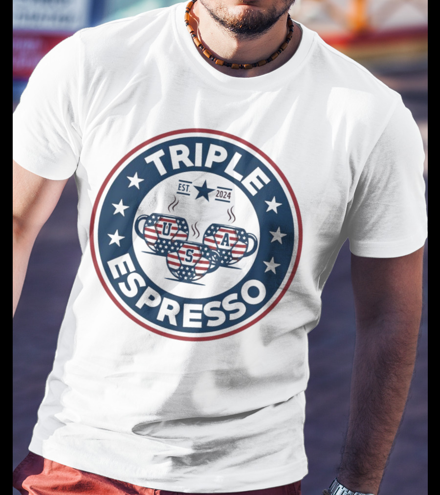 Triple Espresso USWNT American Flag Est T-Shirt