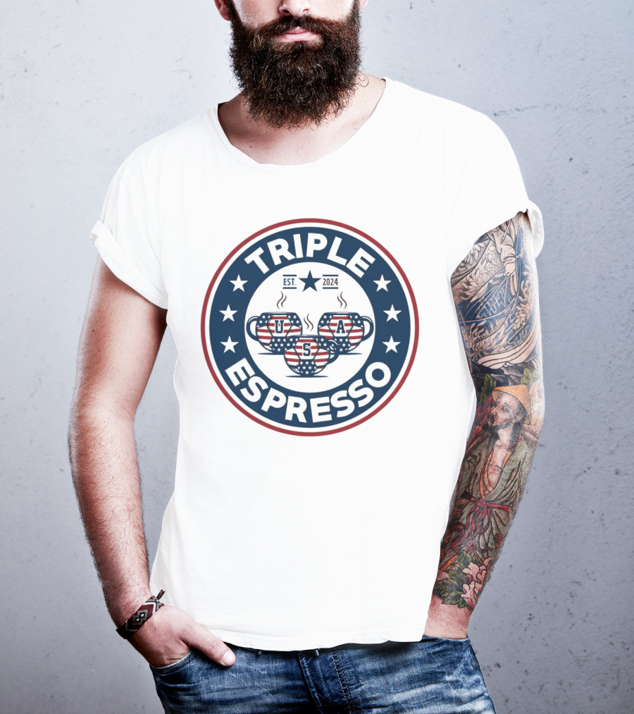 Triple Espresso USWNT American Flag Est T-Shirt
