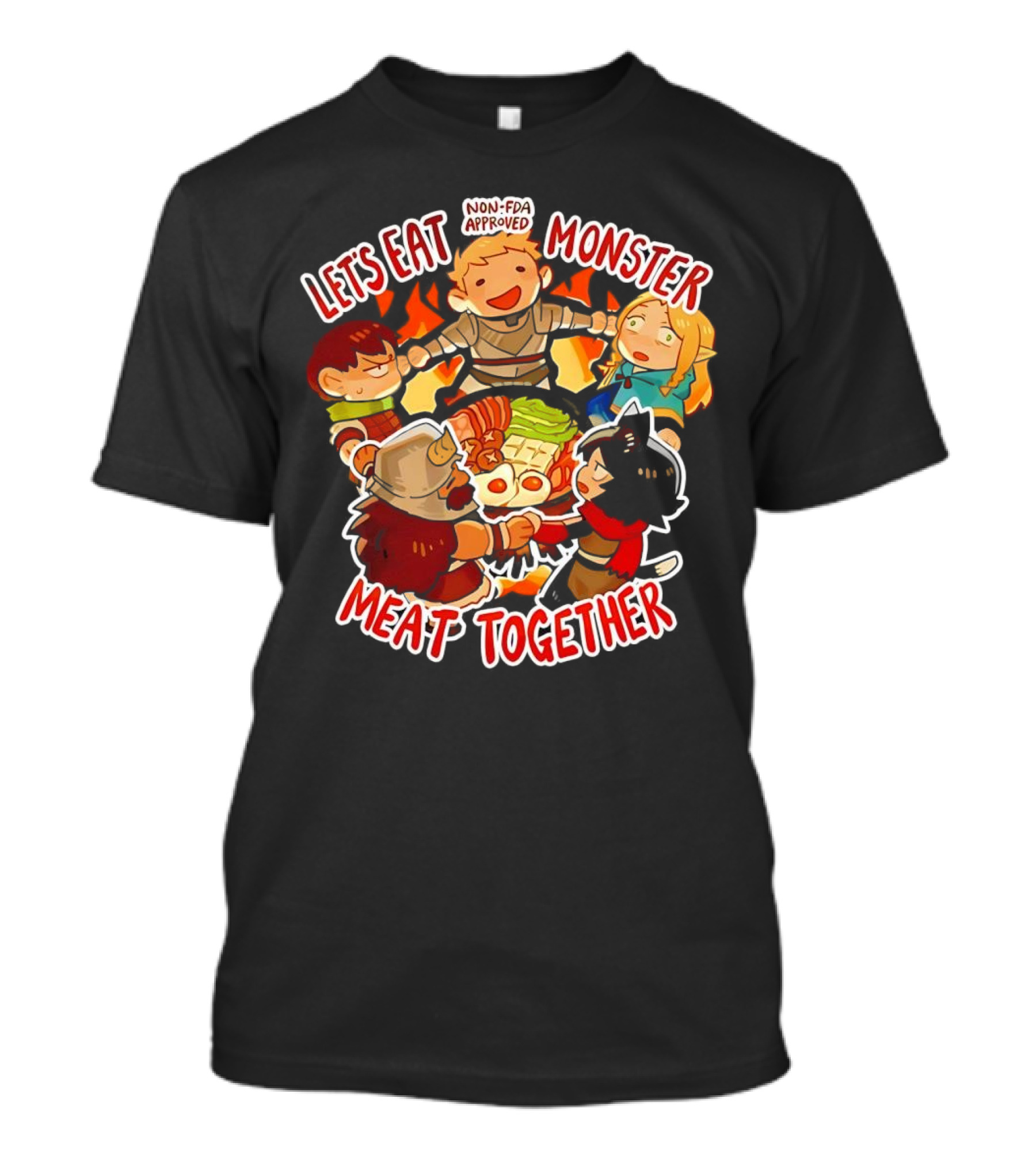 Let's Eat Monster Meat Together Non-FDA Approved Dungeon Meshi T-Shirt