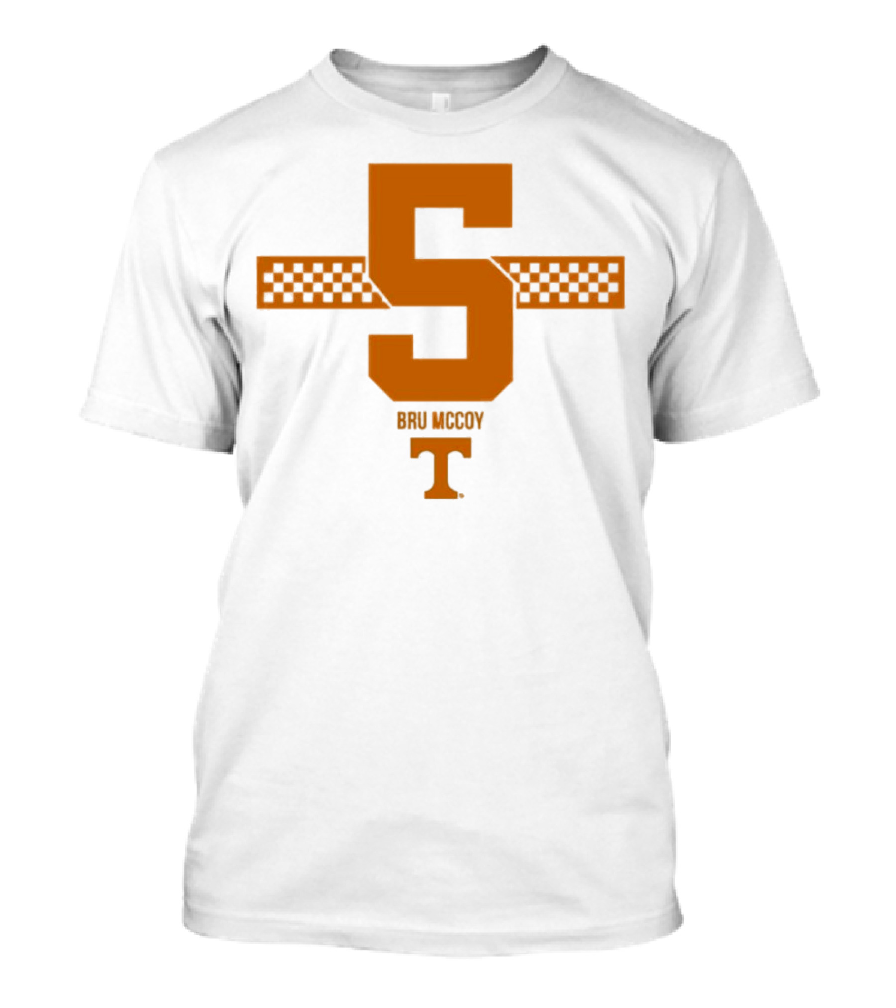 Bru McCoy 5 Stripe Tennessee Volunteers Checkerboard T T-Shirt