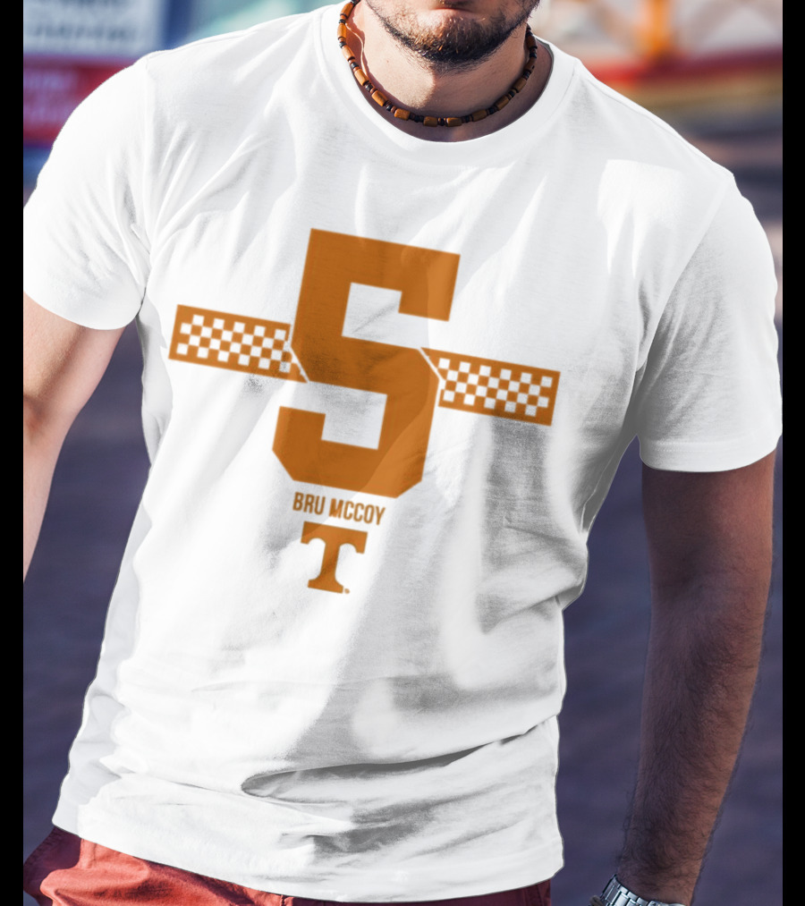 Bru McCoy 5 Stripe Tennessee Volunteers Checkerboard T T-Shirt