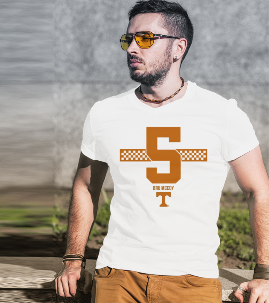 Bru McCoy 5 Stripe Tennessee Volunteers Checkerboard T T-Shirt
