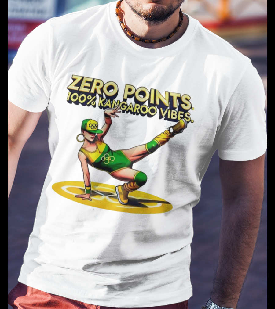 Zero Points 100% Kangaroo Vibes Breakdancing RayGun T-Shirt