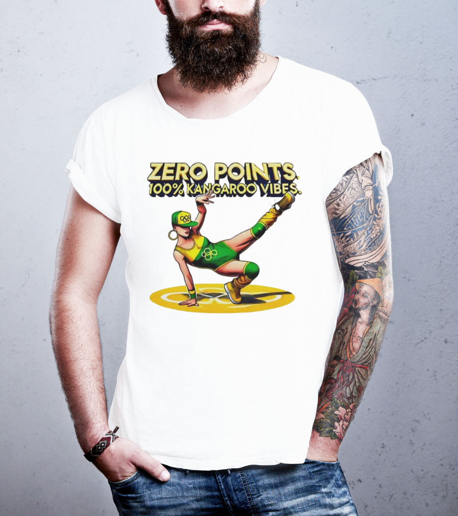 Zero Points 100% Kangaroo Vibes Breakdancing RayGun T-Shirt