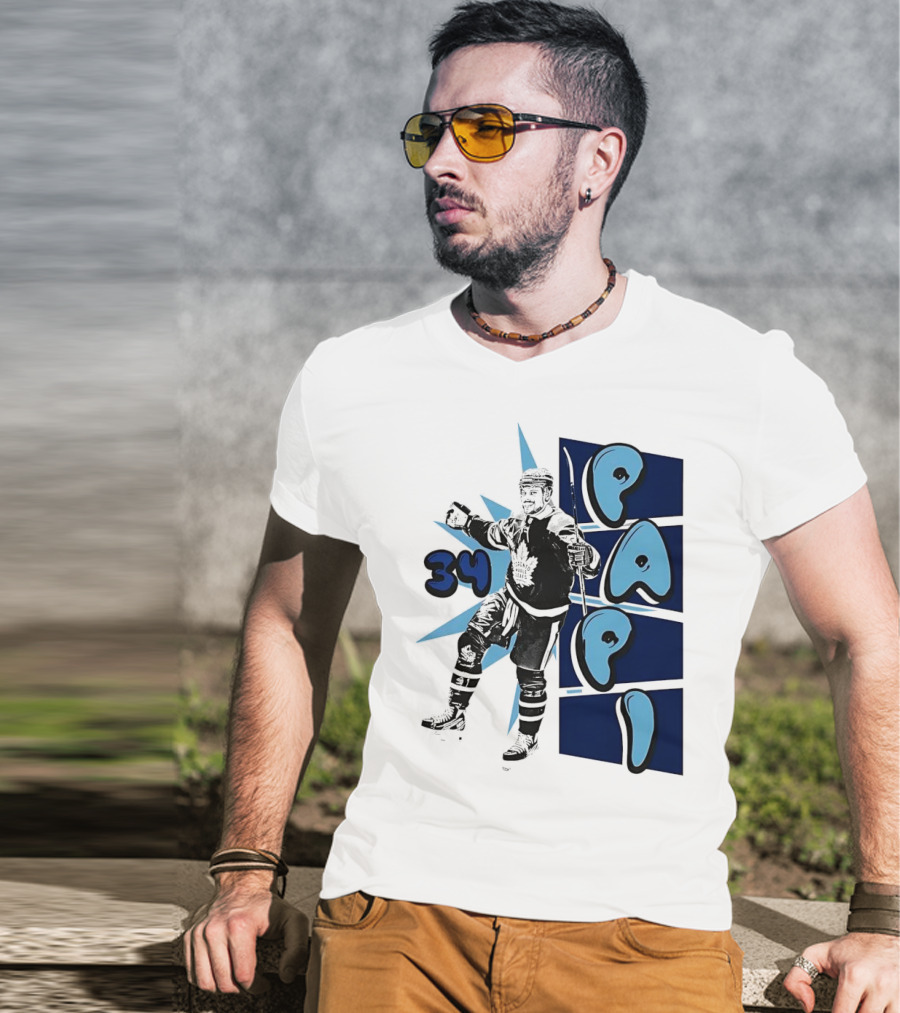 Toronto Maple Leafs Auston Matthews 34 Papi Hockey Legend T-Shirt
