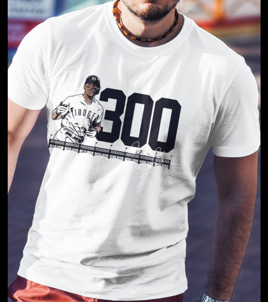 Aaron Judge 300 Career Home Runs Yankees Signature T-Shirt