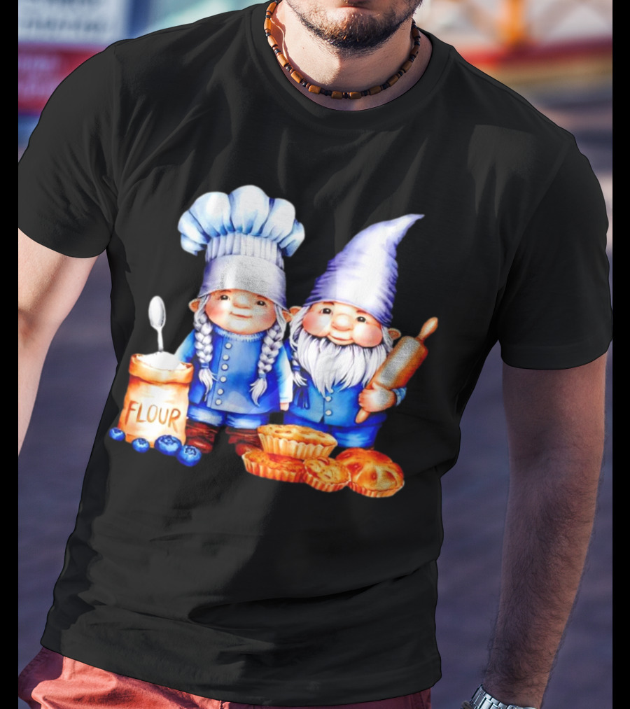Adorable Baking Gnomes With Flour And Pastries T-Shirt