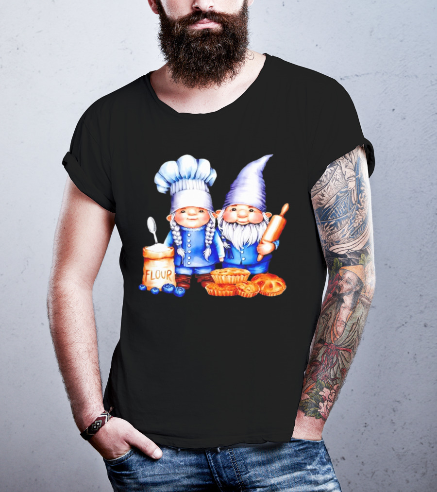 Adorable Baking Gnomes With Flour And Pastries T-Shirt