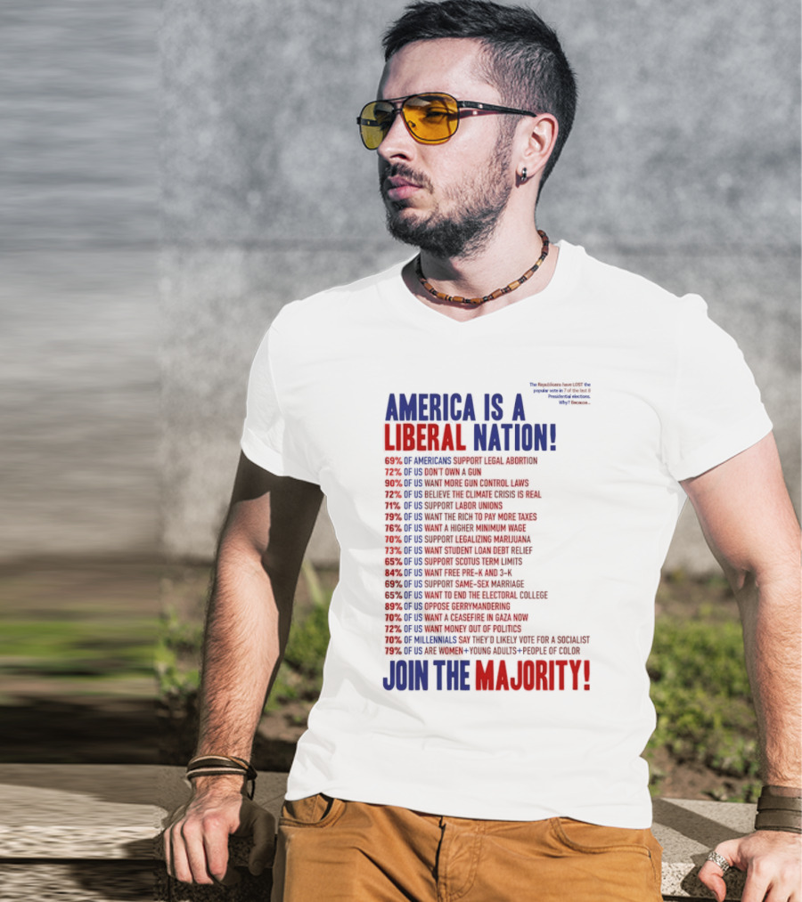 America Is A Liberal Nation 69% Of Americans Support Legal Abortion Join The Majority T-Shirt