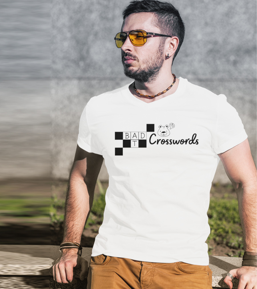 BAD T Crosswords Bear Icon Puzzled Expression T-Shirt
