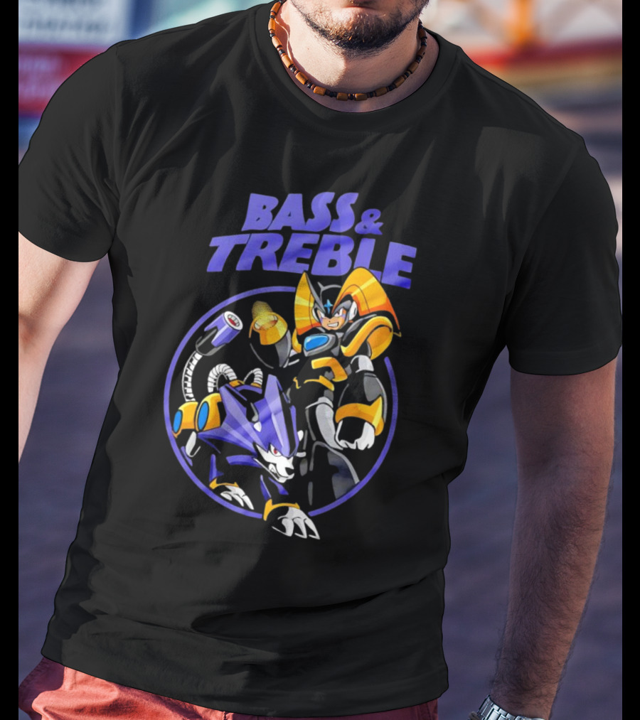 Bass And Treble Mega Man X Black Sabbath Crossover T-Shirt