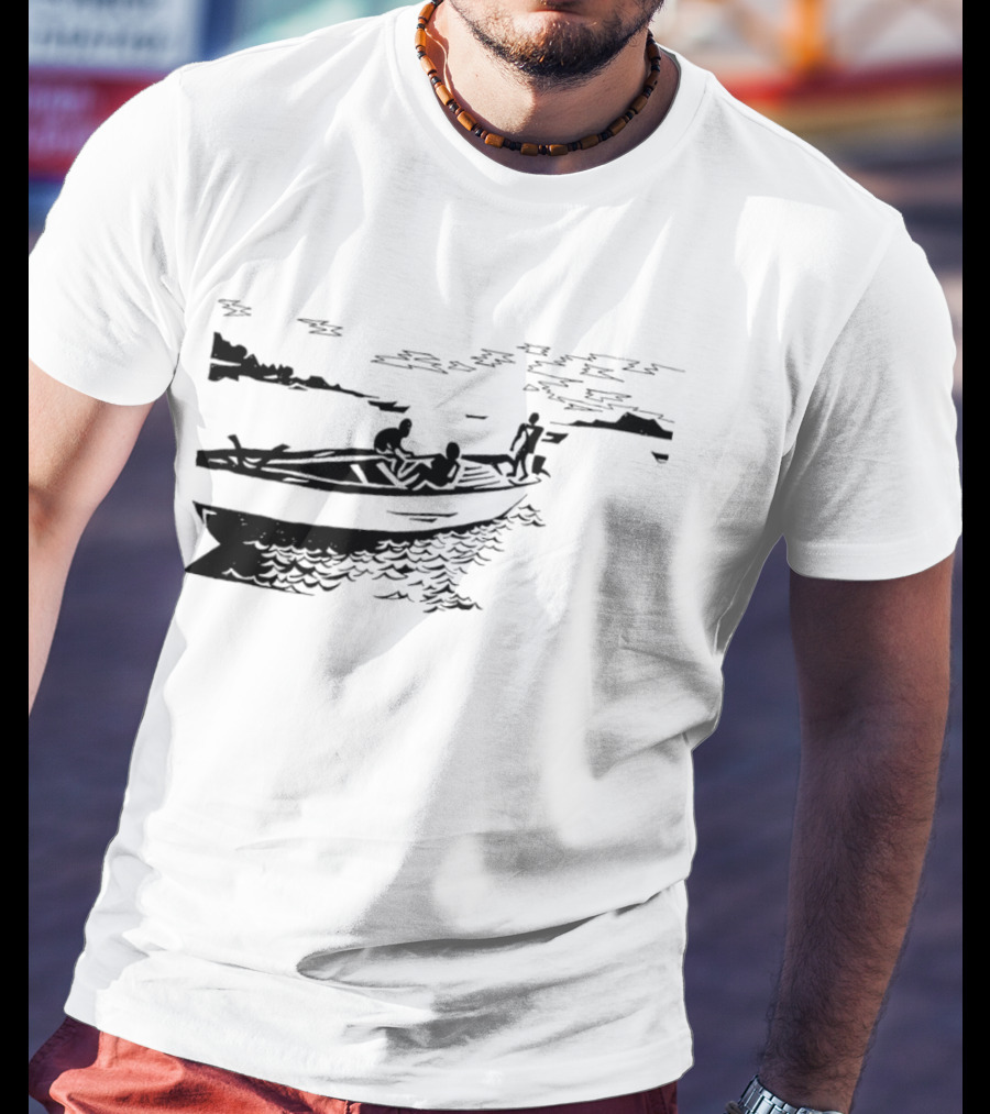 Boat On Lake Malawi Silhouette Scene T-Shirt