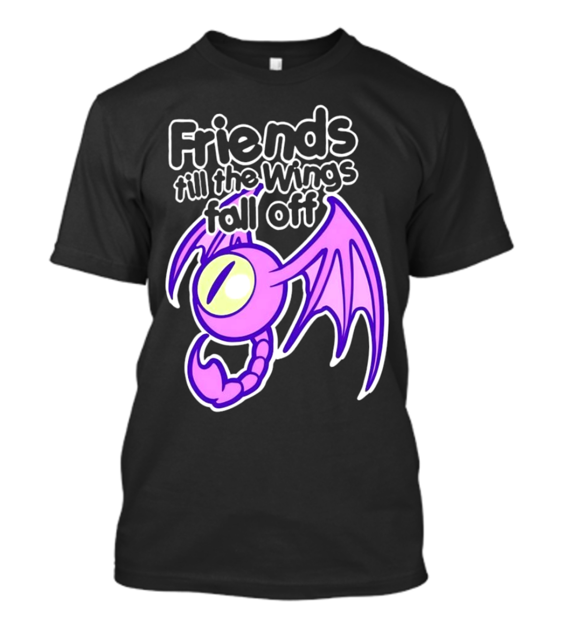 Friends Till The Wings Fall Off Purple Winged Creature T-Shirt