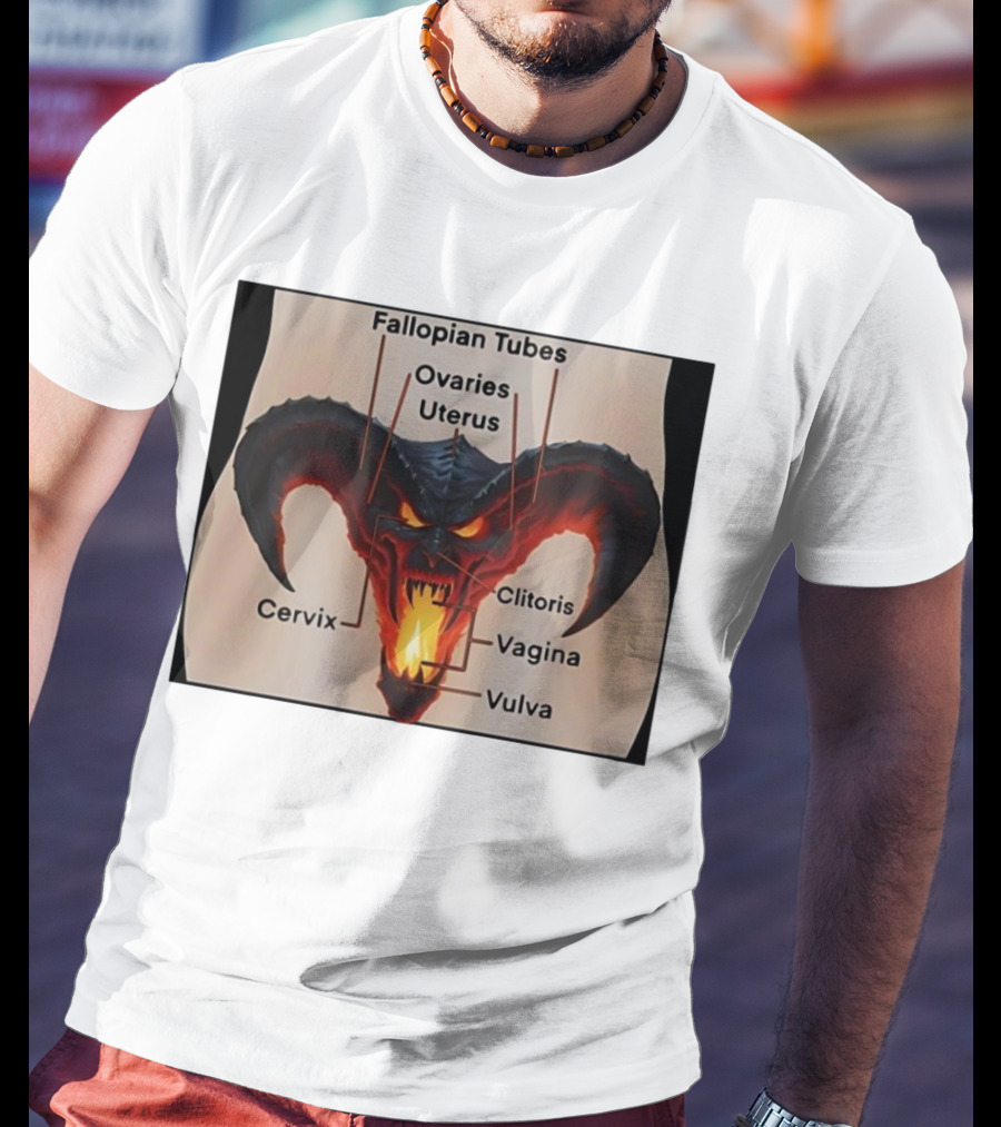 Fallopian Tubes Ovaries Uterus Cervix Clitoris Vagina Vulva Demon Anatomy T-Shirt