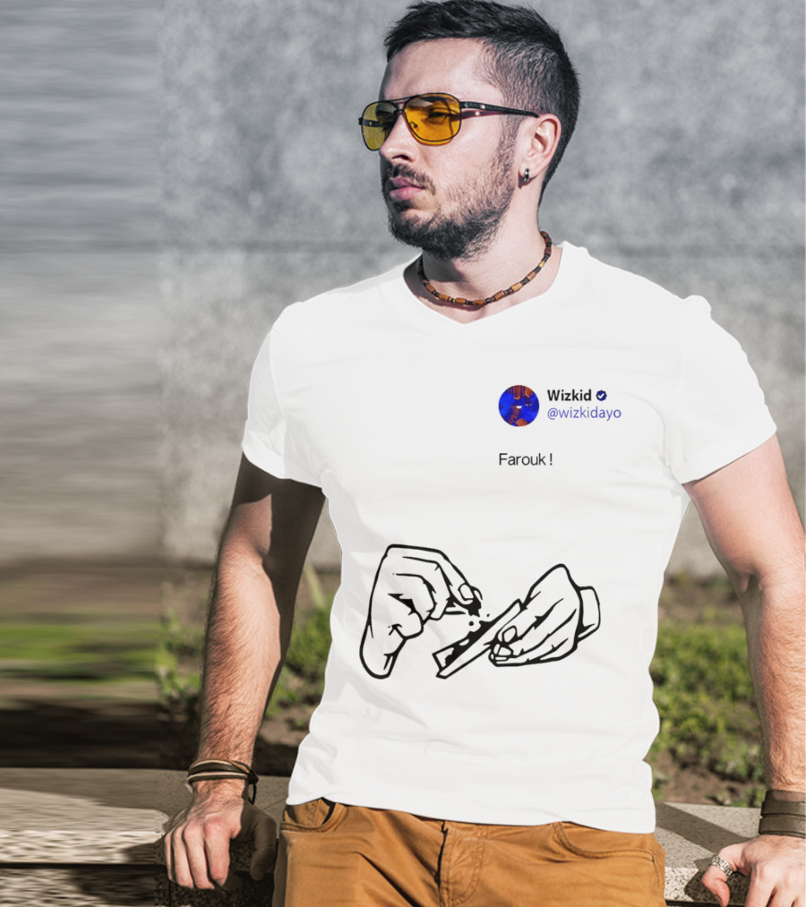 Wizkid @wizkidayo Farouk Godson Wear Hands Rolling T-Shirt