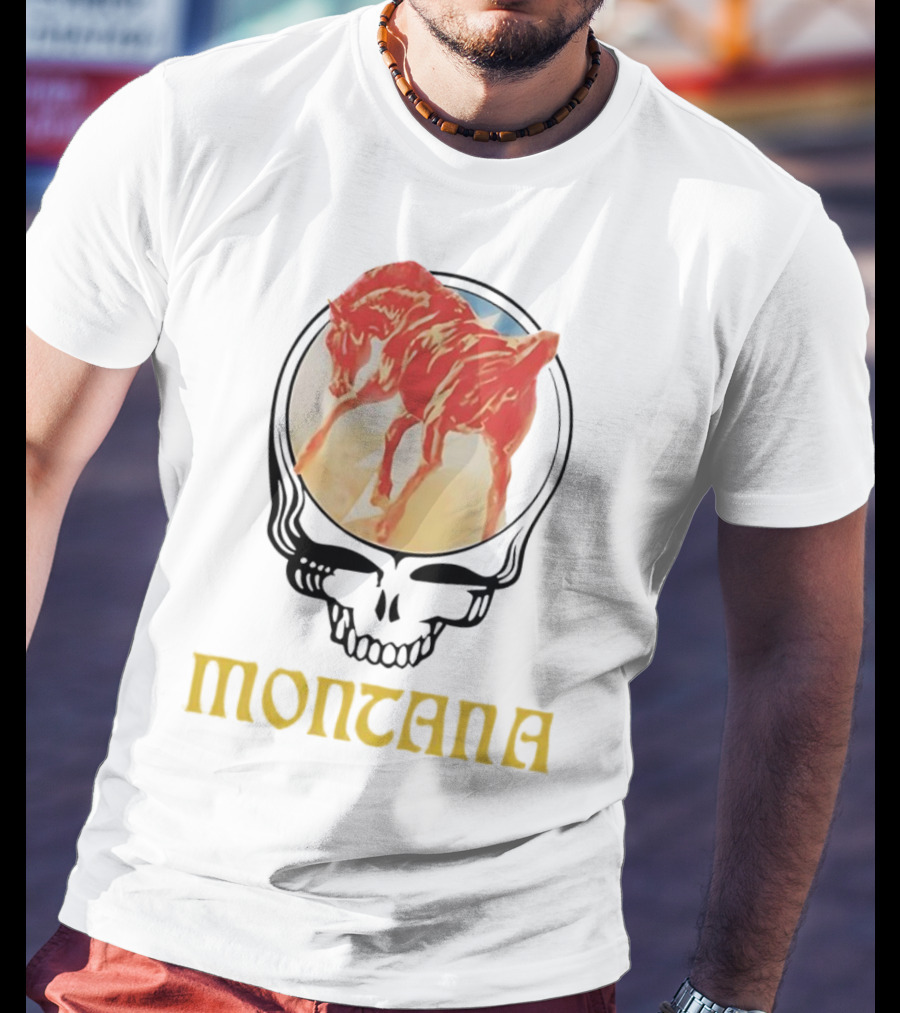 Montana Grateful Dead Skull With Horse T-Shirt