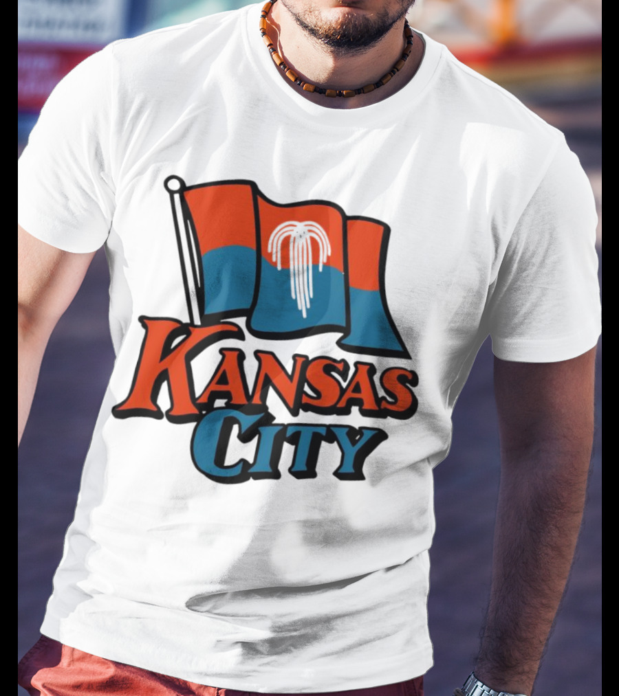 Kansas City Flag With Orange And Blue T-Shirt