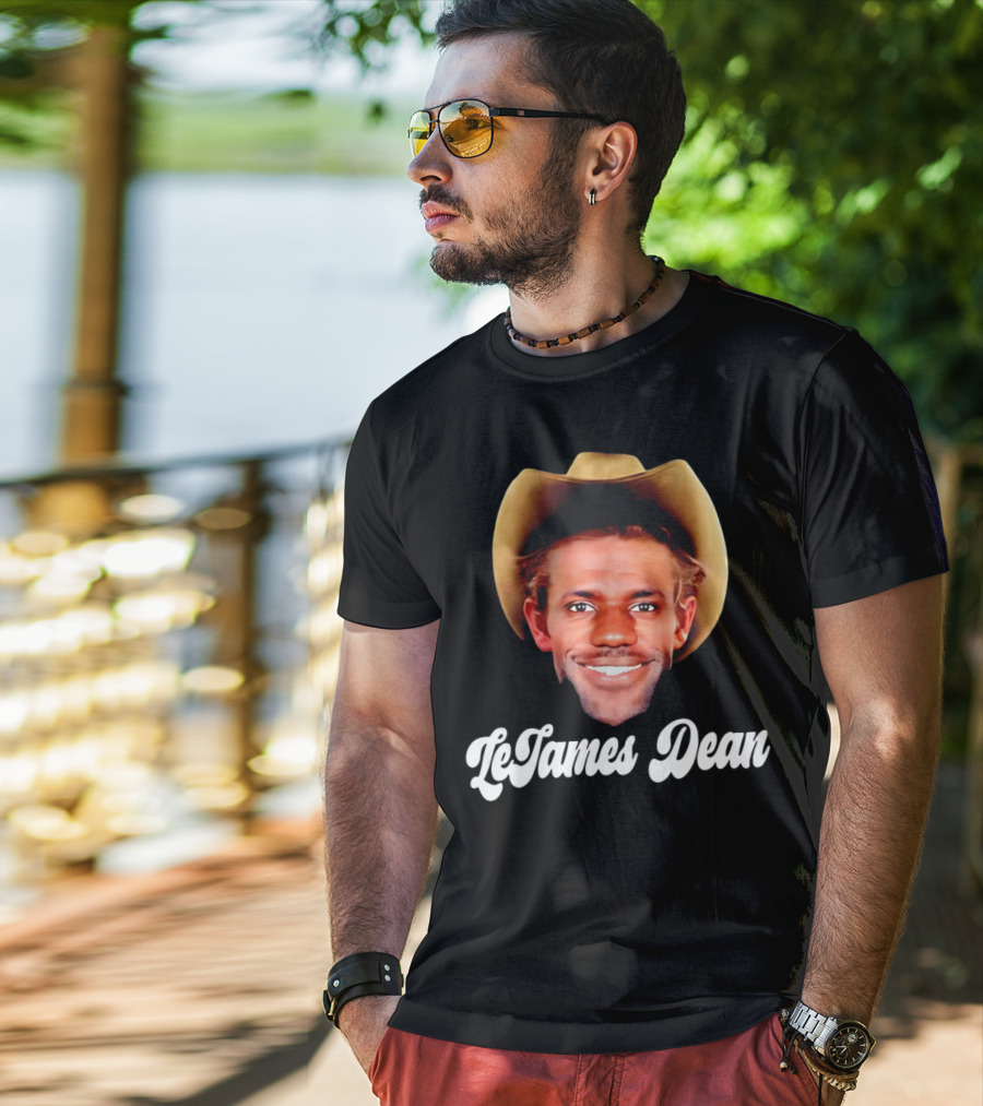 LeBron James LeJames Dean Cowboys And Basketball Fusion Gesicht T-Shirt