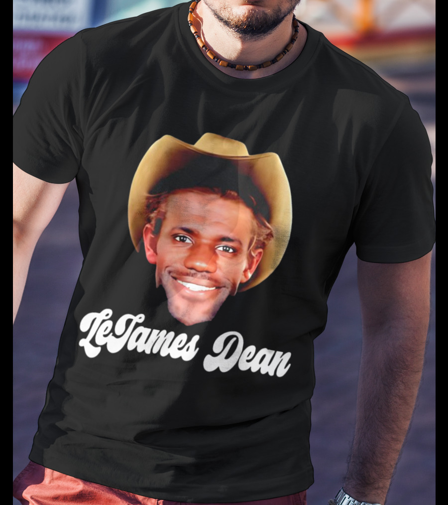 LeBron James LeJames Dean Cowboys And Basketball Fusion Gesicht T-Shirt