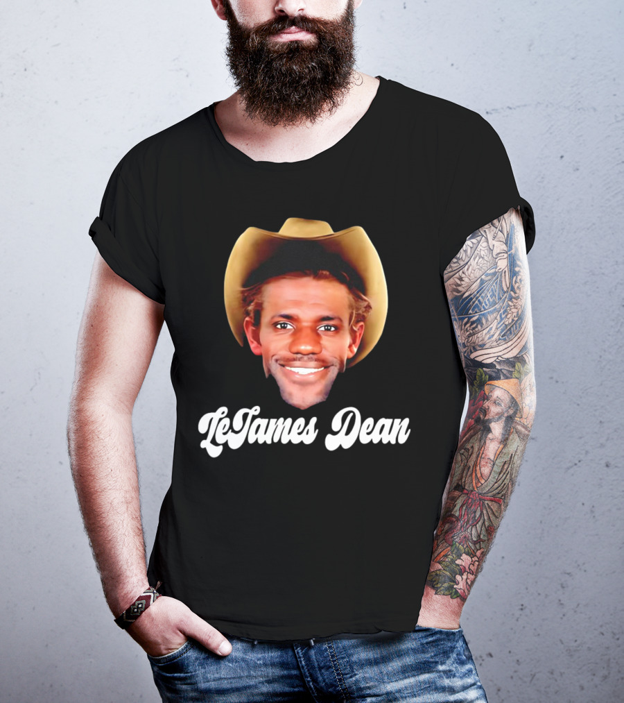 LeBron James LeJames Dean Cowboys And Basketball Fusion Gesicht T-Shirt