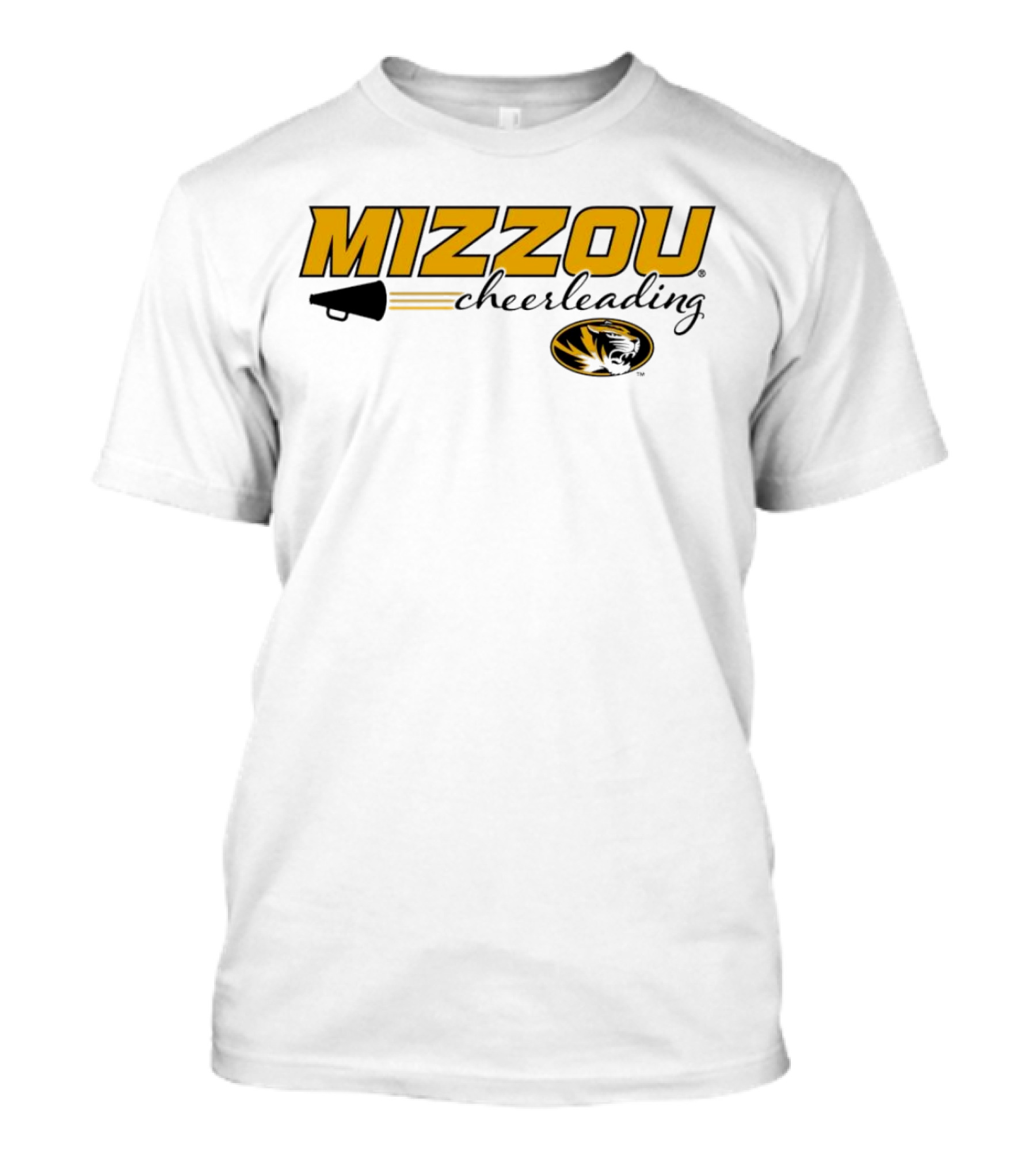 Mizzou Cheerleading Megaphone Oval Tiger Head T-Shirt