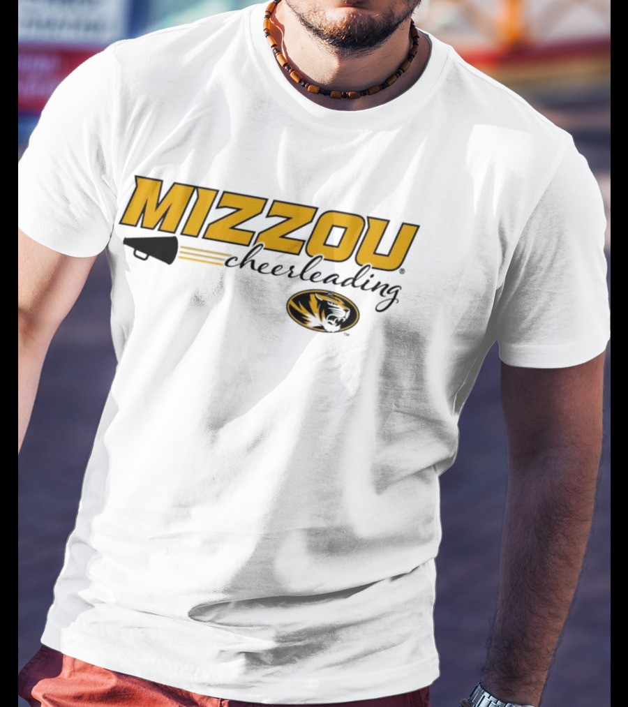 Mizzou Cheerleading Megaphone Oval Tiger Head T-Shirt