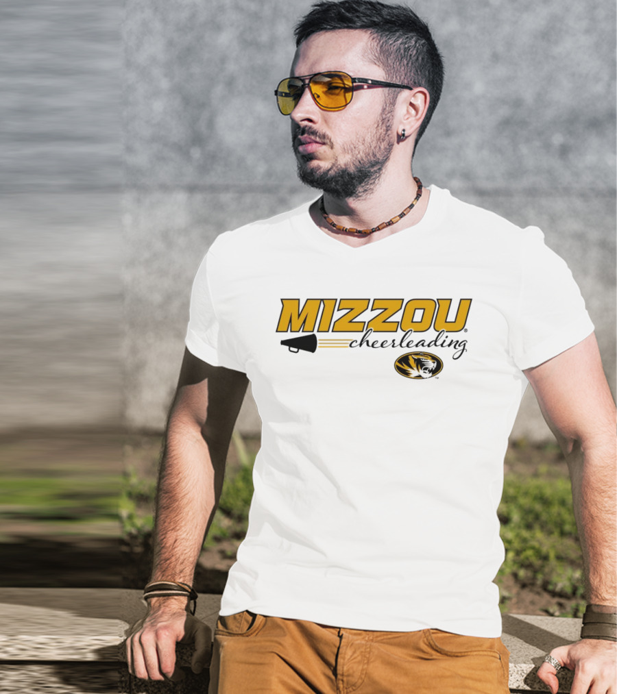 Mizzou Cheerleading Megaphone Oval Tiger Head T-Shirt