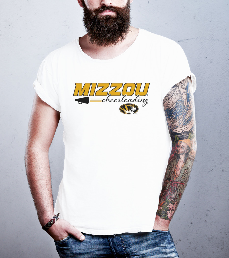 Mizzou Cheerleading Megaphone Oval Tiger Head T-Shirt