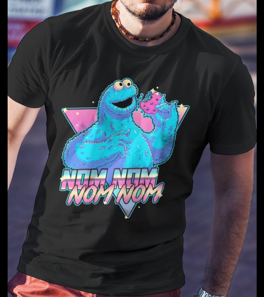 Nom Nom Nom Monster Who Loves A Cookie T-Shirt