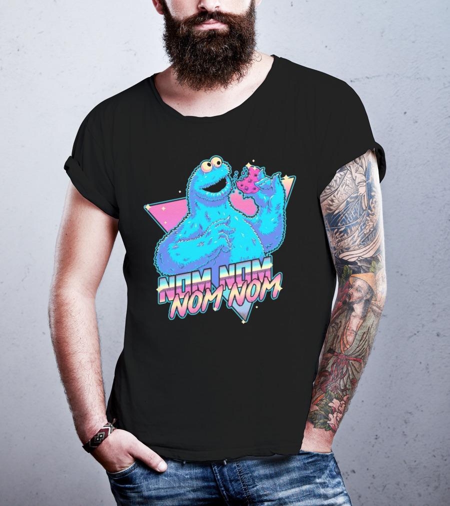 Nom Nom Nom Monster Who Loves A Cookie T-Shirt