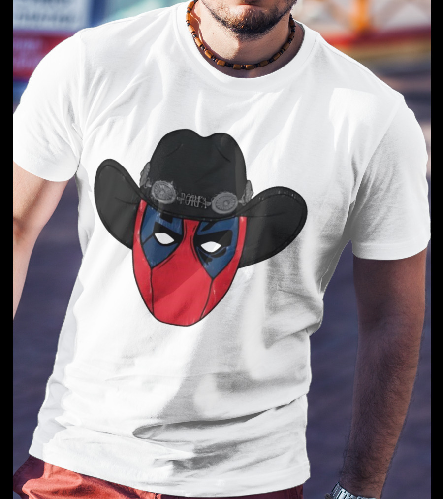 Por Favor Porfapool Deadpool Cowboy Hat Mask T-Shirt