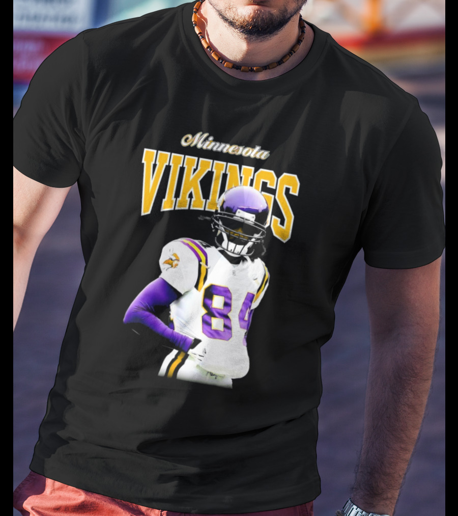 Minnesota Vikings Randy Moss Number 84 Retired Player Sideline Legend T-Shirt