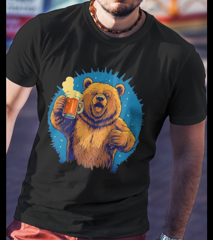 Bear Drink Beer Ging T-Shirt
