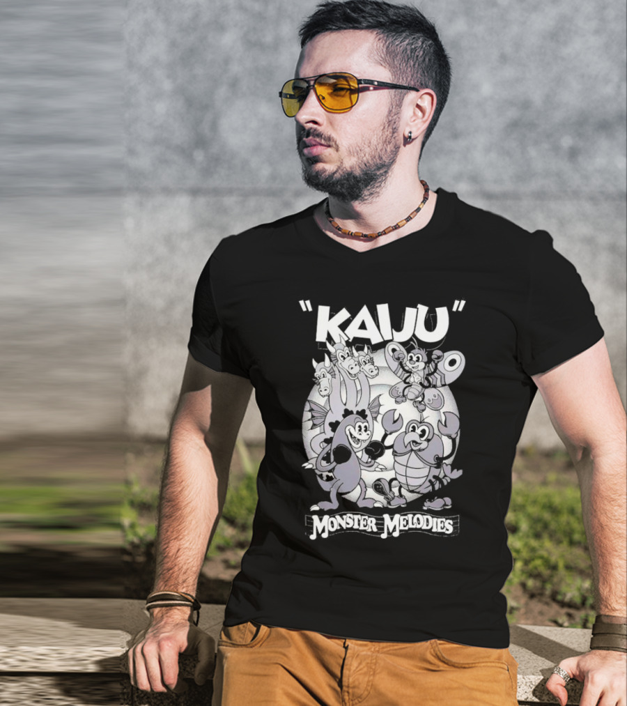 Kaiju Cartoon Monster Melodies Musical Characters T-Shirt