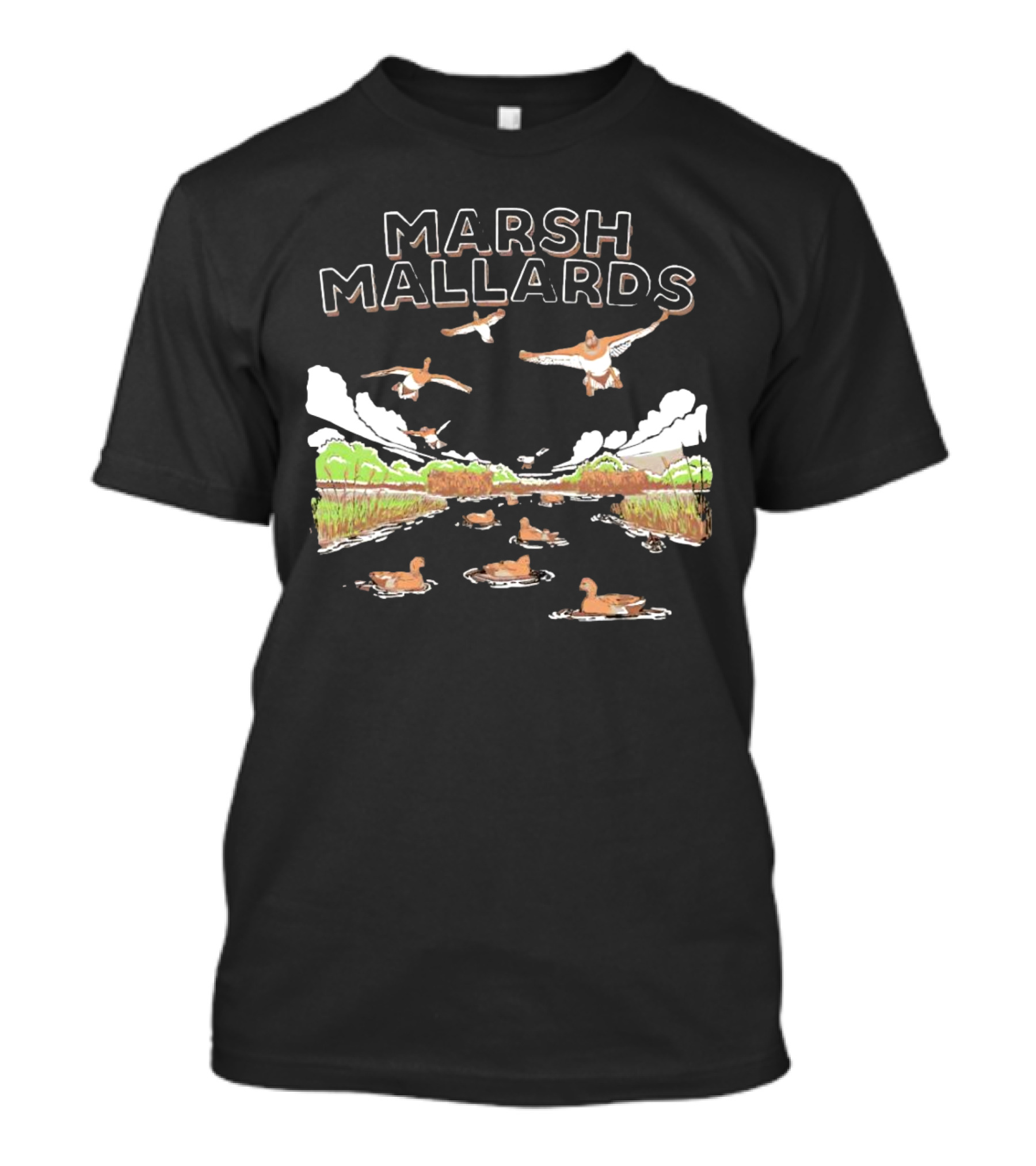 MARSH MALLARDS HUNTING DUCK SCENE JUMBO ANIMALS T-Shirt