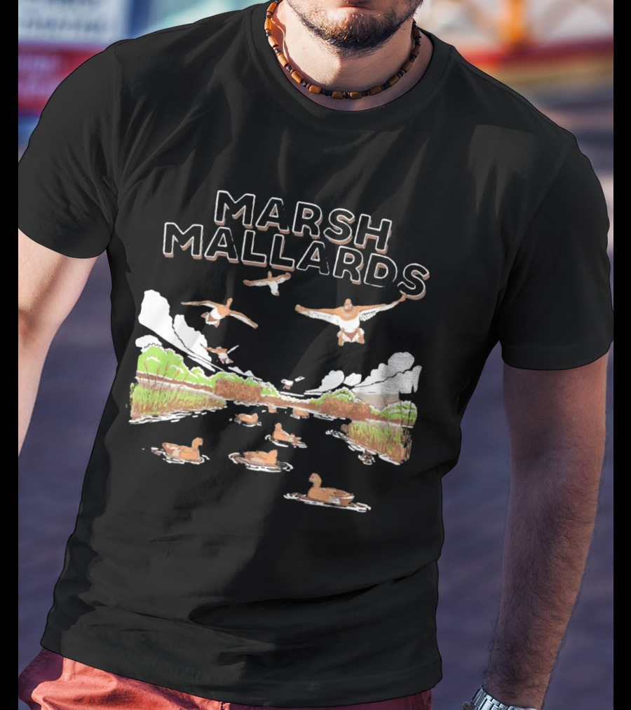 MARSH MALLARDS HUNTING DUCK SCENE JUMBO ANIMALS T-Shirt