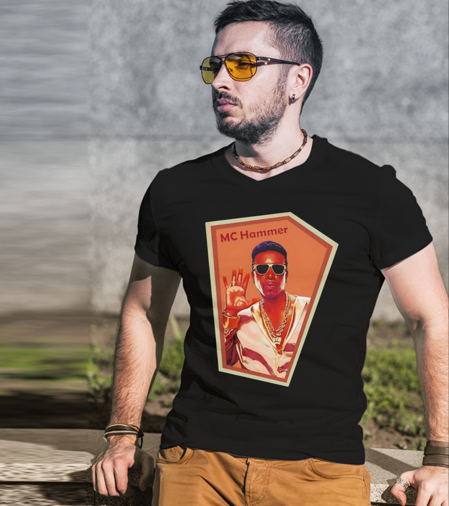 MC Hammer Retro Iconic Style Sunglasses Chains Wave Hand Gesture T-Shirt