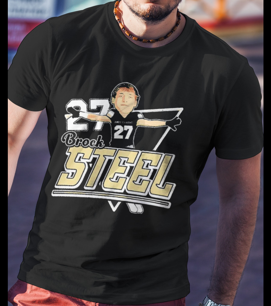 Brock Steel 27 Montana State Bobcats Cartoon T-Shirt