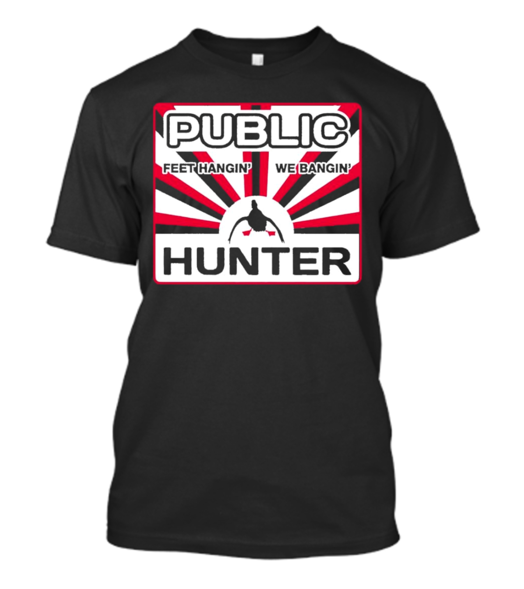 Public Hunter Feet Hangin' We Bangin' Retro Sunburst T-Shirt