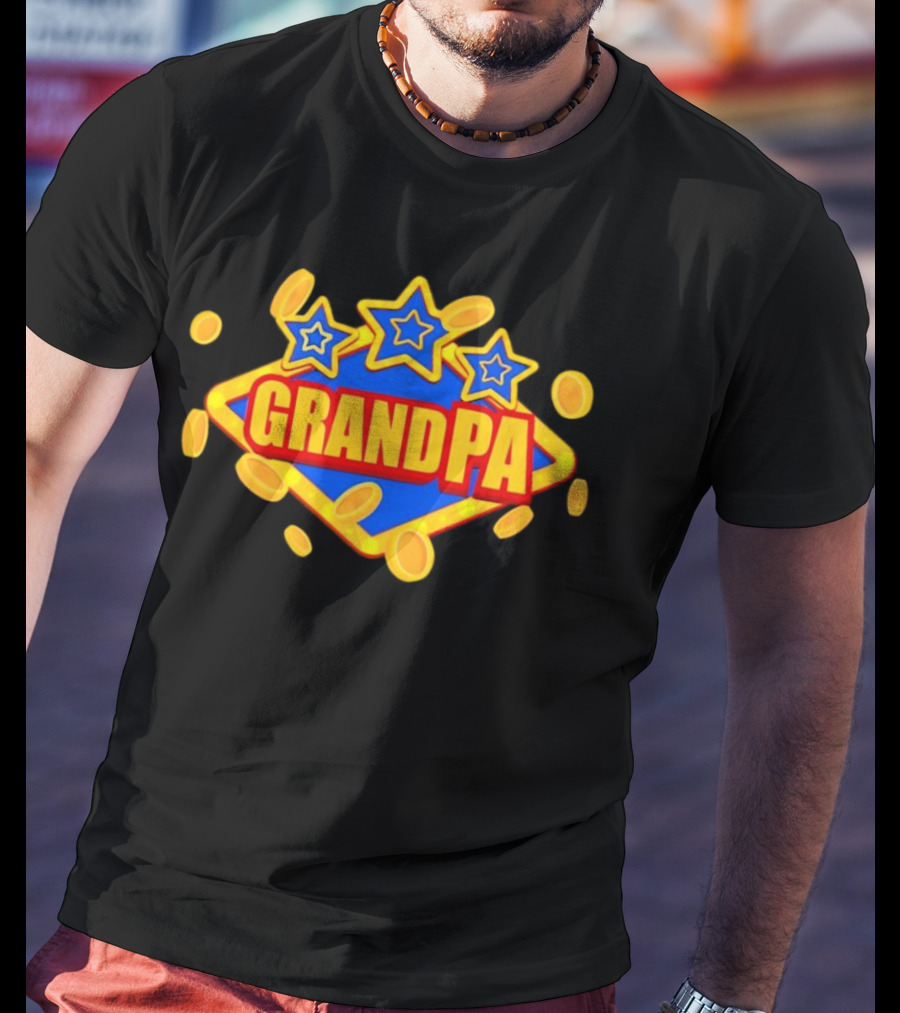 Grandpa Vegas Stars Coins T-Shirt