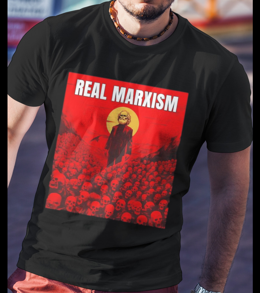 Karl Marx Real Marxism Surrounded By Skulls T-Shirt