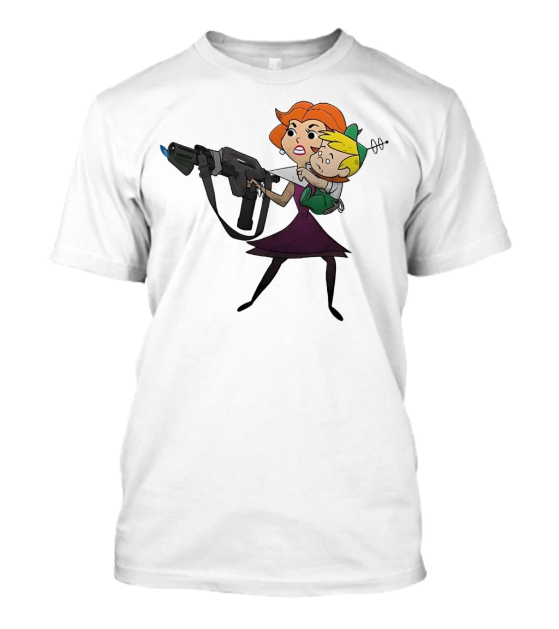 The Jetsons' Jane With Blaster Protecting Elroy Get Away From Him You B-word T-Shirt