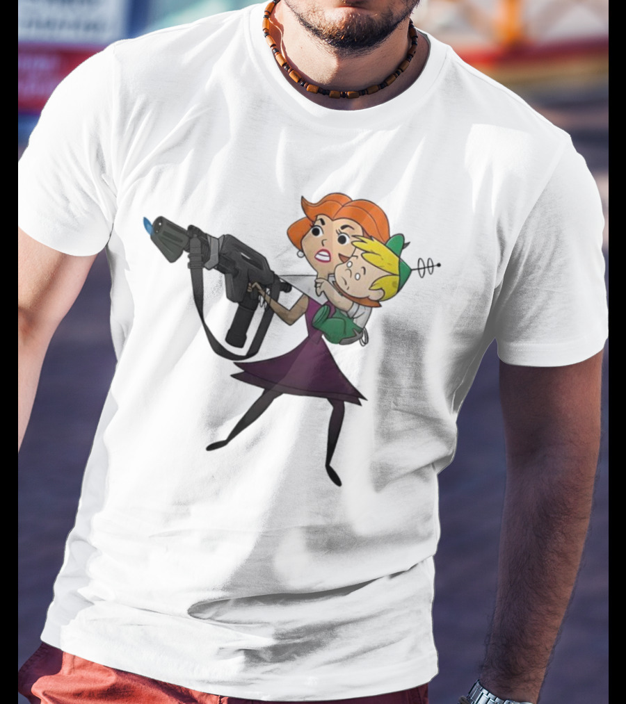 The Jetsons' Jane With Blaster Protecting Elroy Get Away From Him You B-word T-Shirt