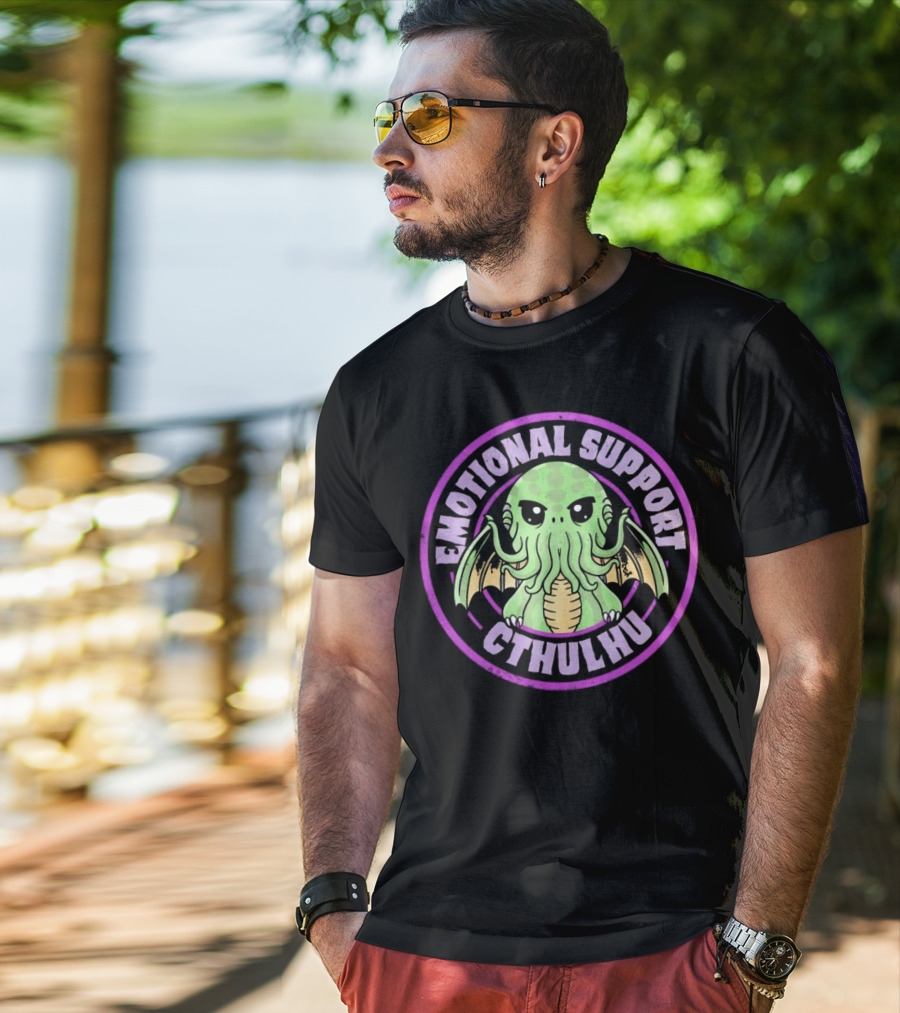 Emotional Support Cthulhu Cute Old One Mythos T-Shirt
