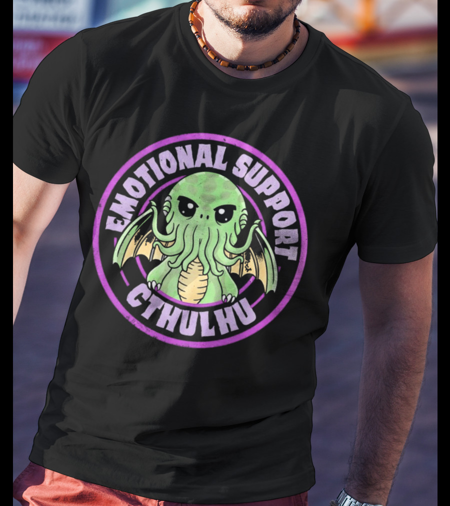 Emotional Support Cthulhu Cute Old One Mythos T-Shirt