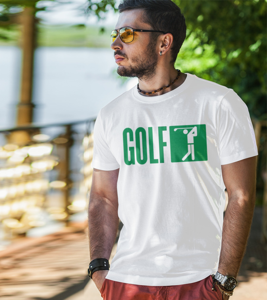 GOLF Swing Silhouette Icon Green T-Shirt