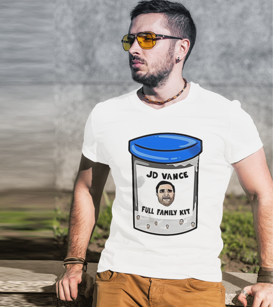 JD Vance Full Family Kit Face Jar Black Blue Lid T-Shirt