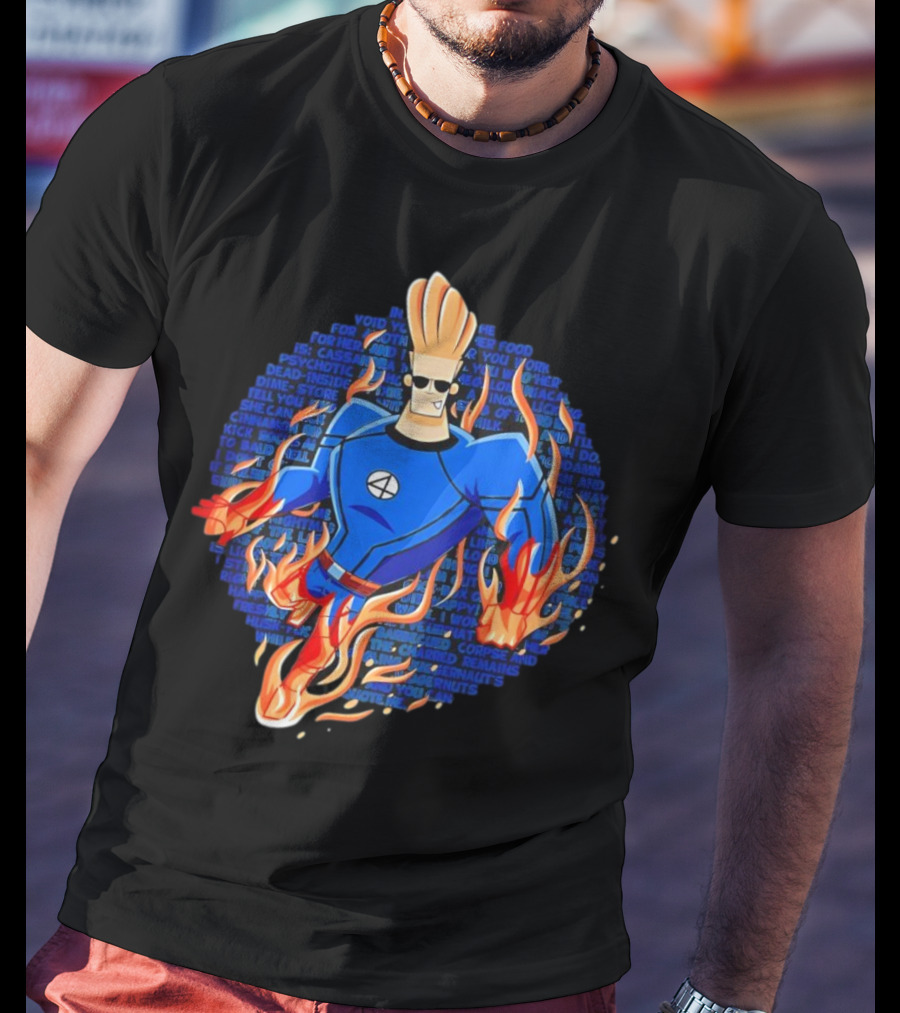 Johnny Bravo Meets Johnny Storm Flame On Momma T-Shirt